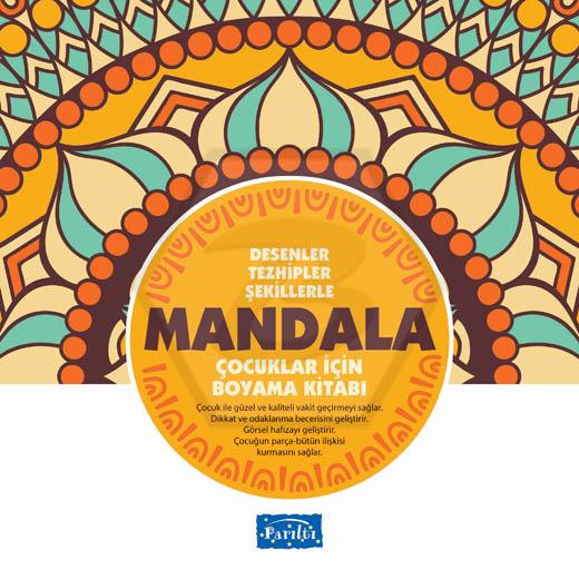Mandala - Çocuklar İçin Boyama Kitabı - Sarı