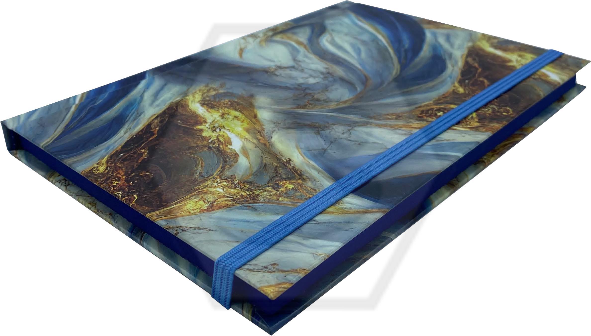 Lacivert Mermer Çizgisiz Defter