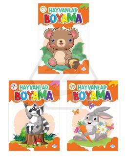 Hayvanlar Boyama Seti (3 Kitap Takım)