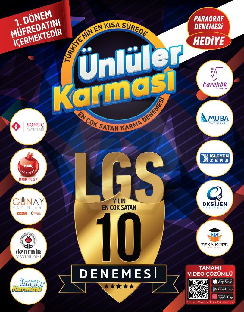 8.Sınıf LGS Ünlüler Karması 10 Farklı Deneme Sınavı - 2022