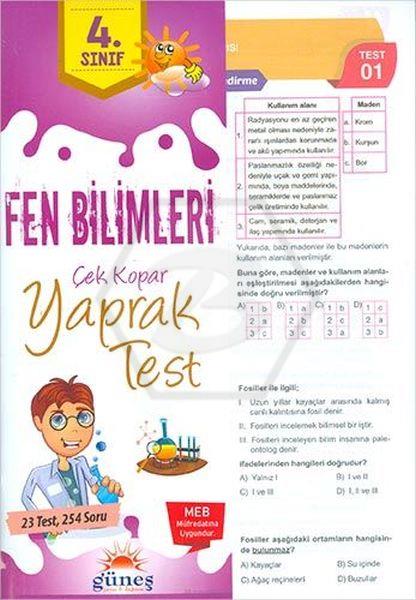  4.Sınıf Fen Bilimleri Yaprak Test