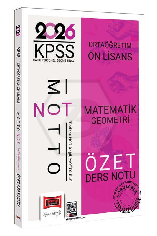 2026 KPSS Ortaöğretim Ön Lisans Motto Serisi Matematik-Geometri Özet Ders Notu