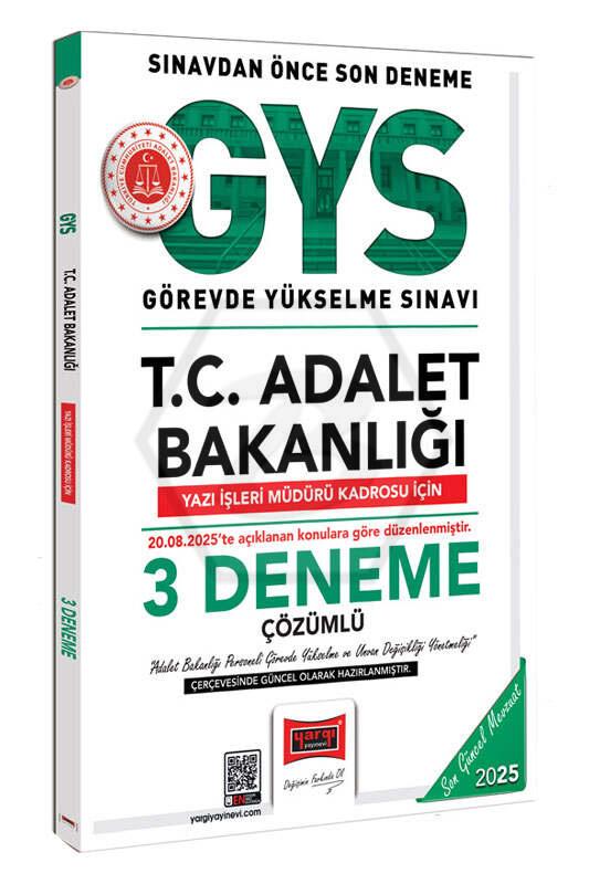 2025 T.C. Adalet Bakanlığı Yazı İşleri Müdürü Kadrosu İçin 3 Deneme