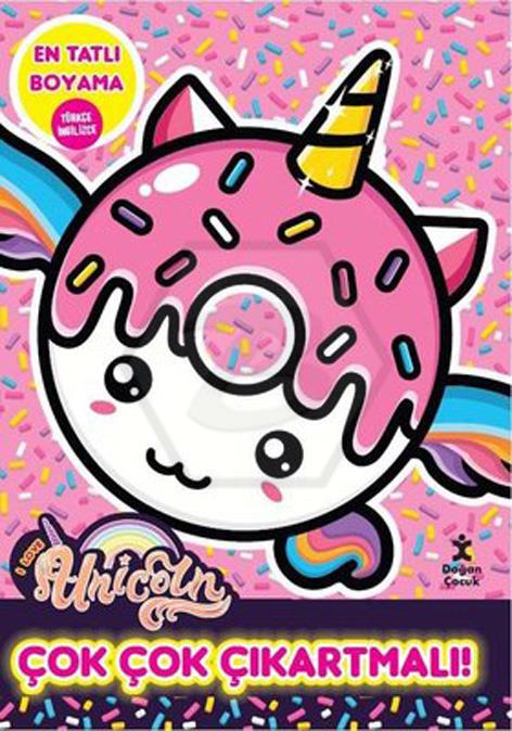 I Love Unicorn En Tatlı Boyama - Çok Çok Çıkartmalı