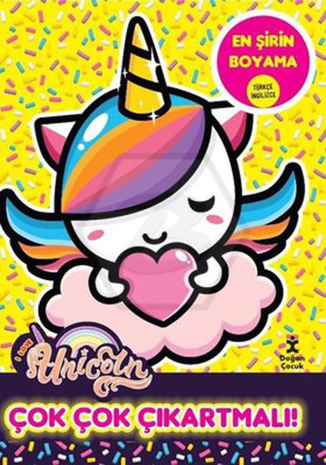I Love Unicorn En Şirin Boyama Çok Çok Çıkartmalı