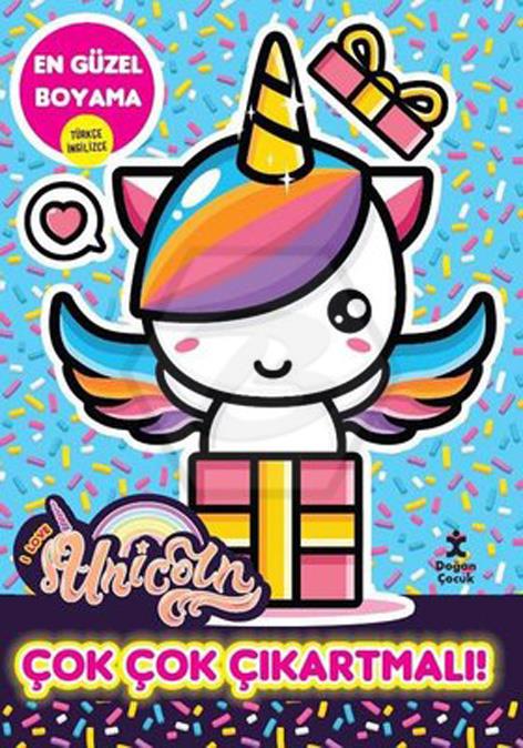 I Love Unicorn En Güzel Boyama - Çok Çok Çıkartmalı