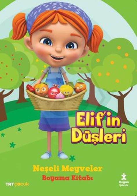 TRT Çocuk - Elifin Düşleri - Neşeli Meyveler Boyama Kitabı
