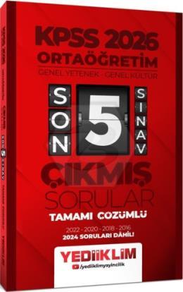 2026 KPSS Ortaöğretim Genel Yetenek Genel Kültür Tamamı Çözümlü Son 5 Sınav Çıkmış Sorular