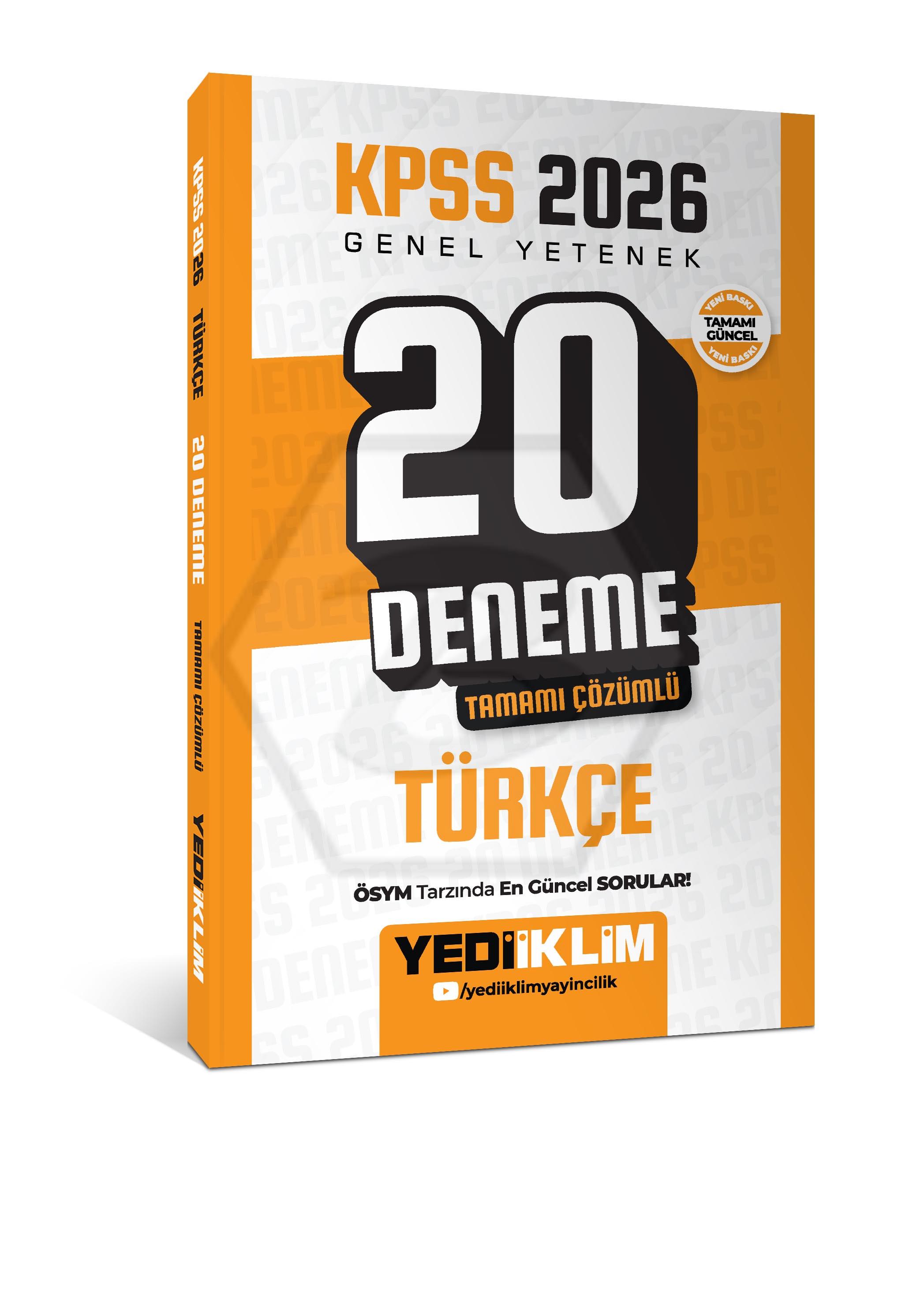 2026 KPSS Genel Yetenek Türkçe Tamamı Çözümlü 20 Deneme