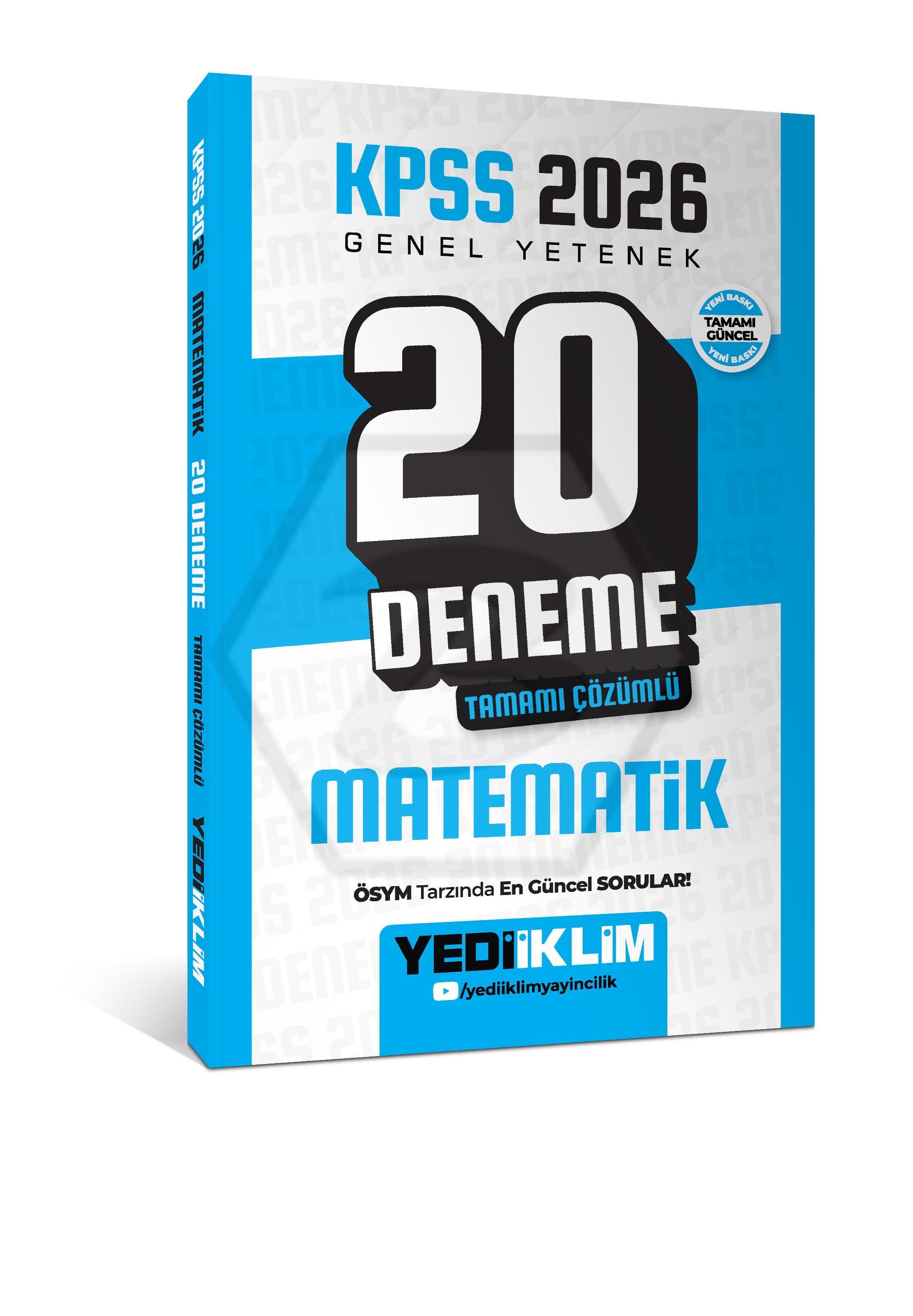 2026 KPSS Genel Yetenek Matematik Tamamı Çözümlü 20 Deneme