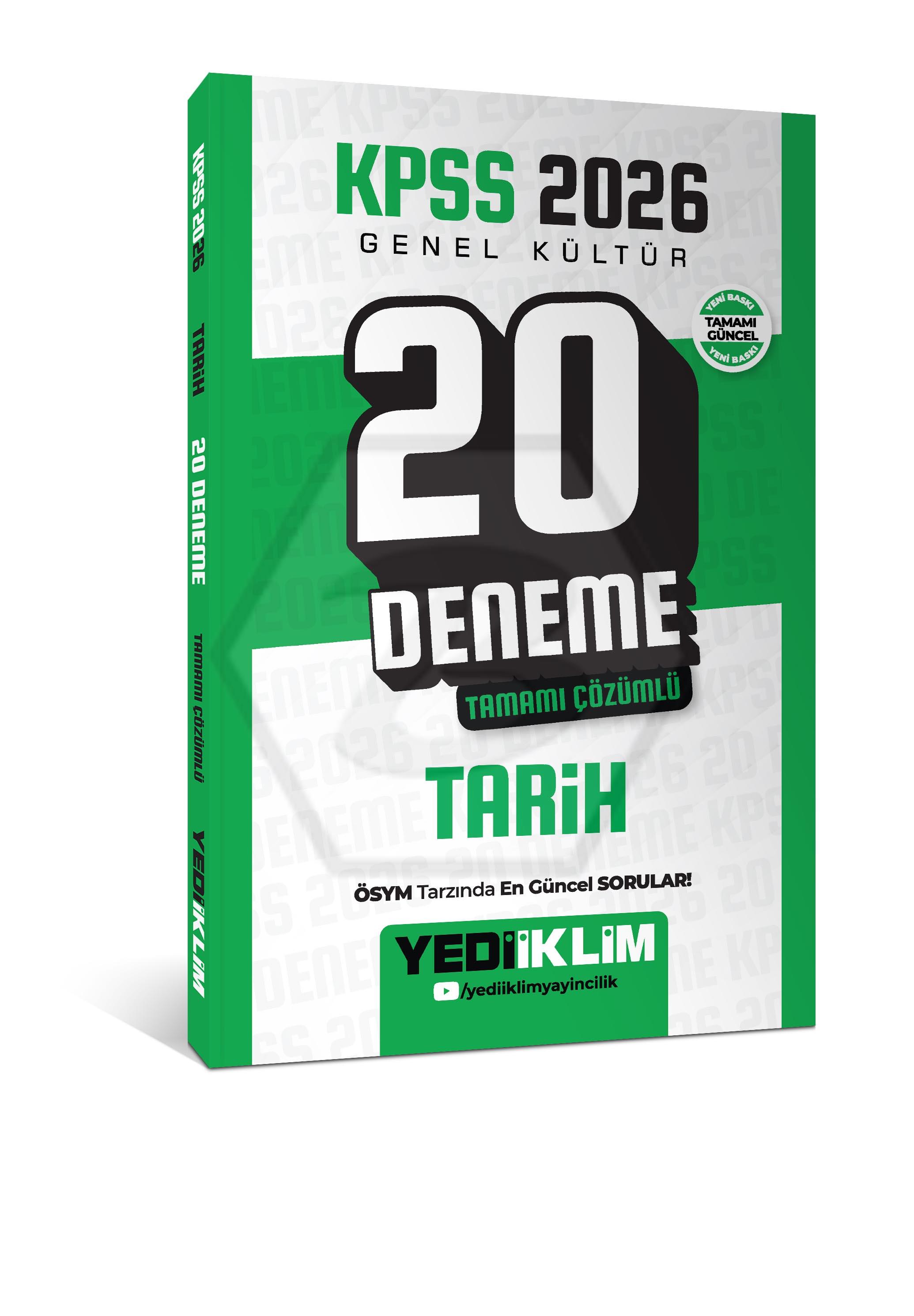 2026 KPSS Genel Kültür Tarih Tamamı Çözümlü 20 Deneme