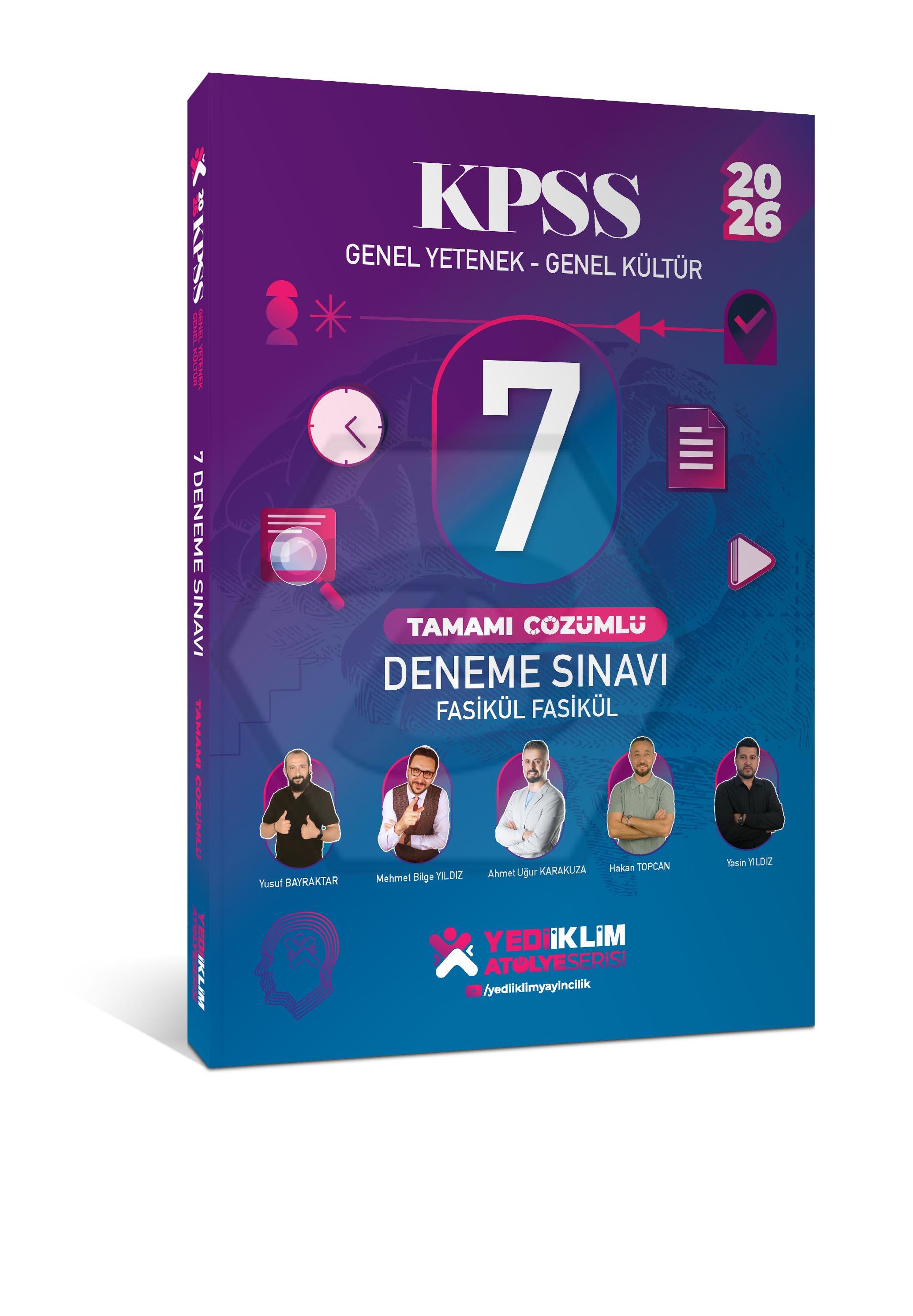 2026 KPSS Genel Yetenek - Genel Kültür Fasikül Fasikül 7 Deneme Sınavı Tamamı Çözümlü