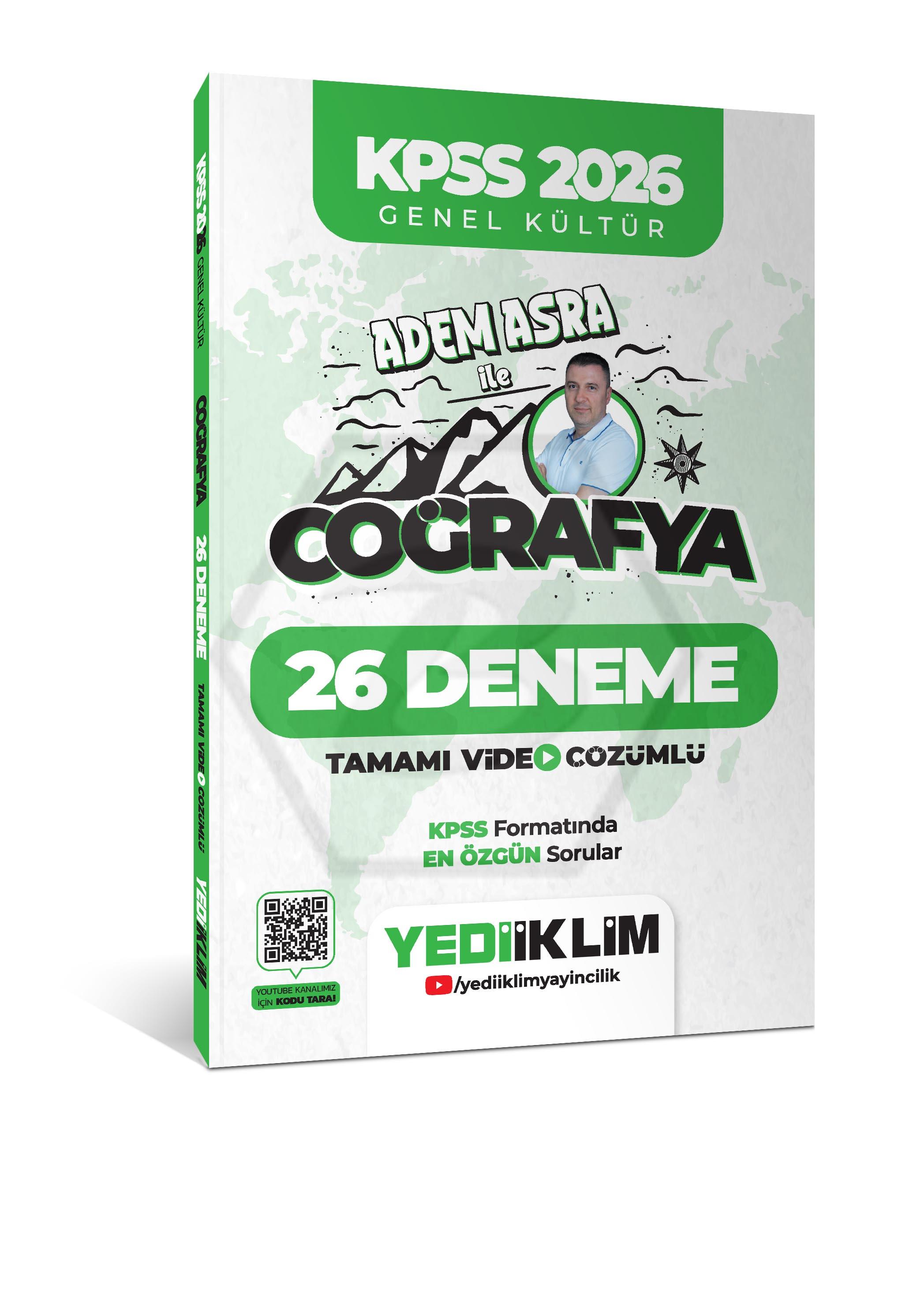 2026 KPSS Genel Kültür Adem Asra ile Coğrafya Tamamı Video Çözümlü 26 Deneme