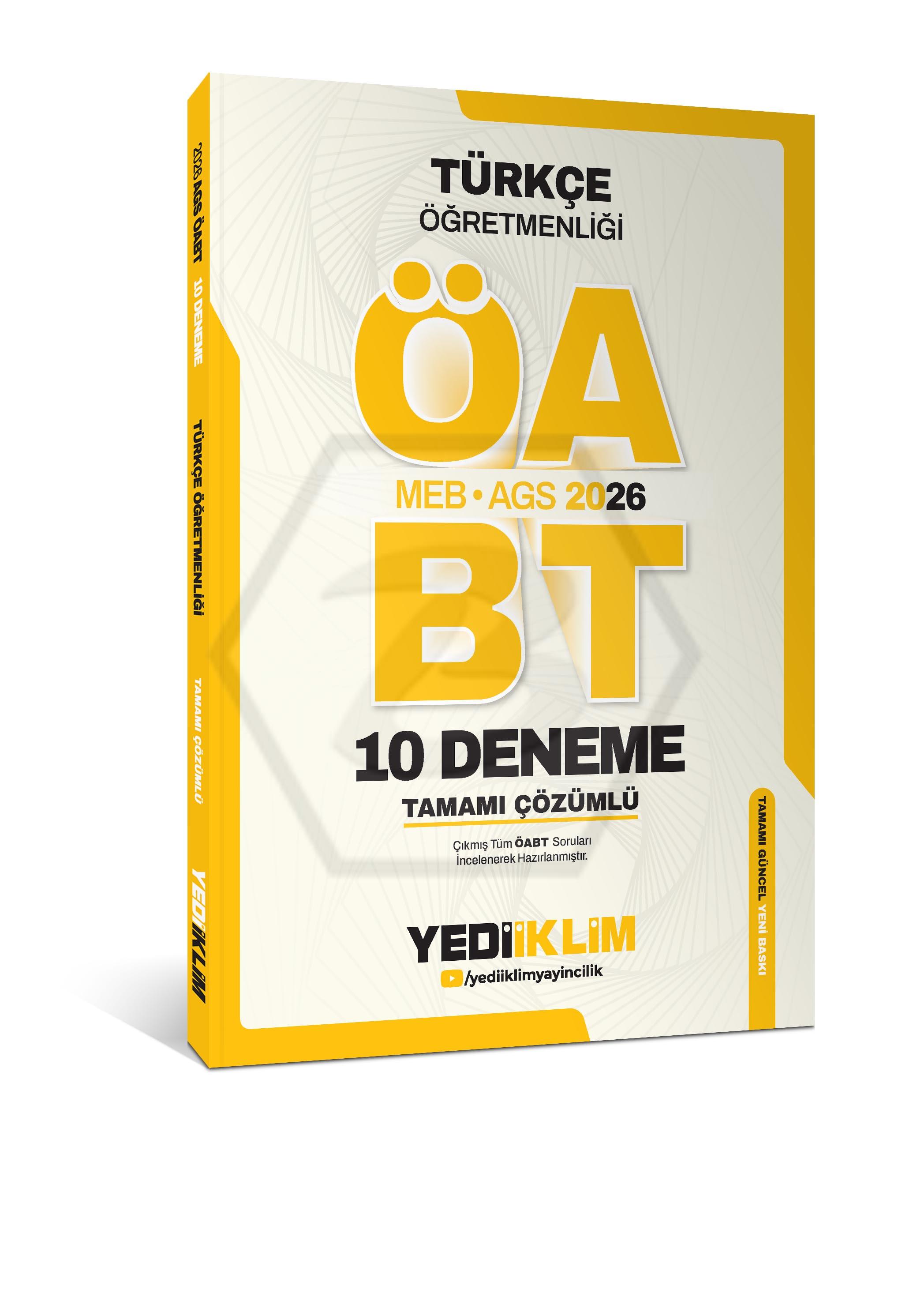 2026 AGS ÖABT Türkçe Öğretmenliği Tamamı Çözümlü 10 Deneme Sınavı
