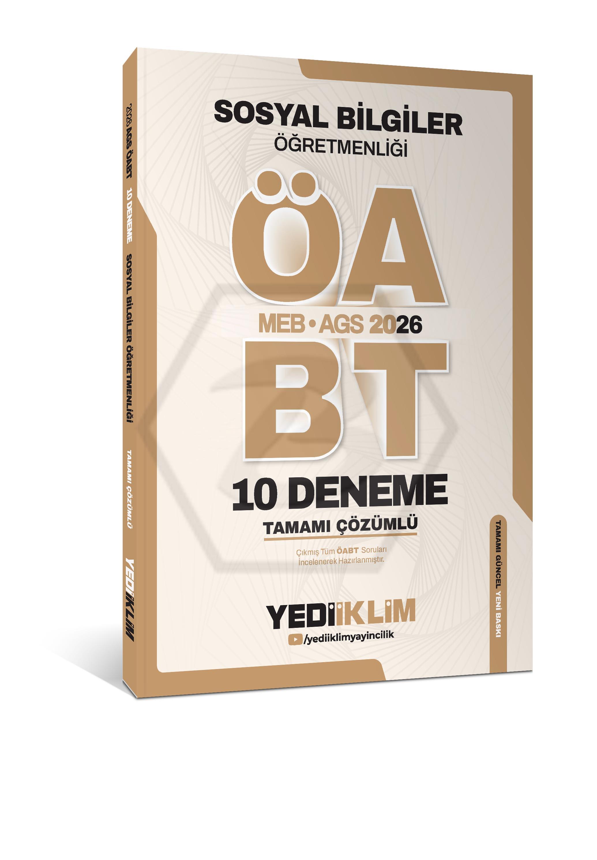 2026 AGS ÖABT Sosyal Bilgiler Öğretmenliği Tamamı Çözümlü 10 Deneme Sınavı