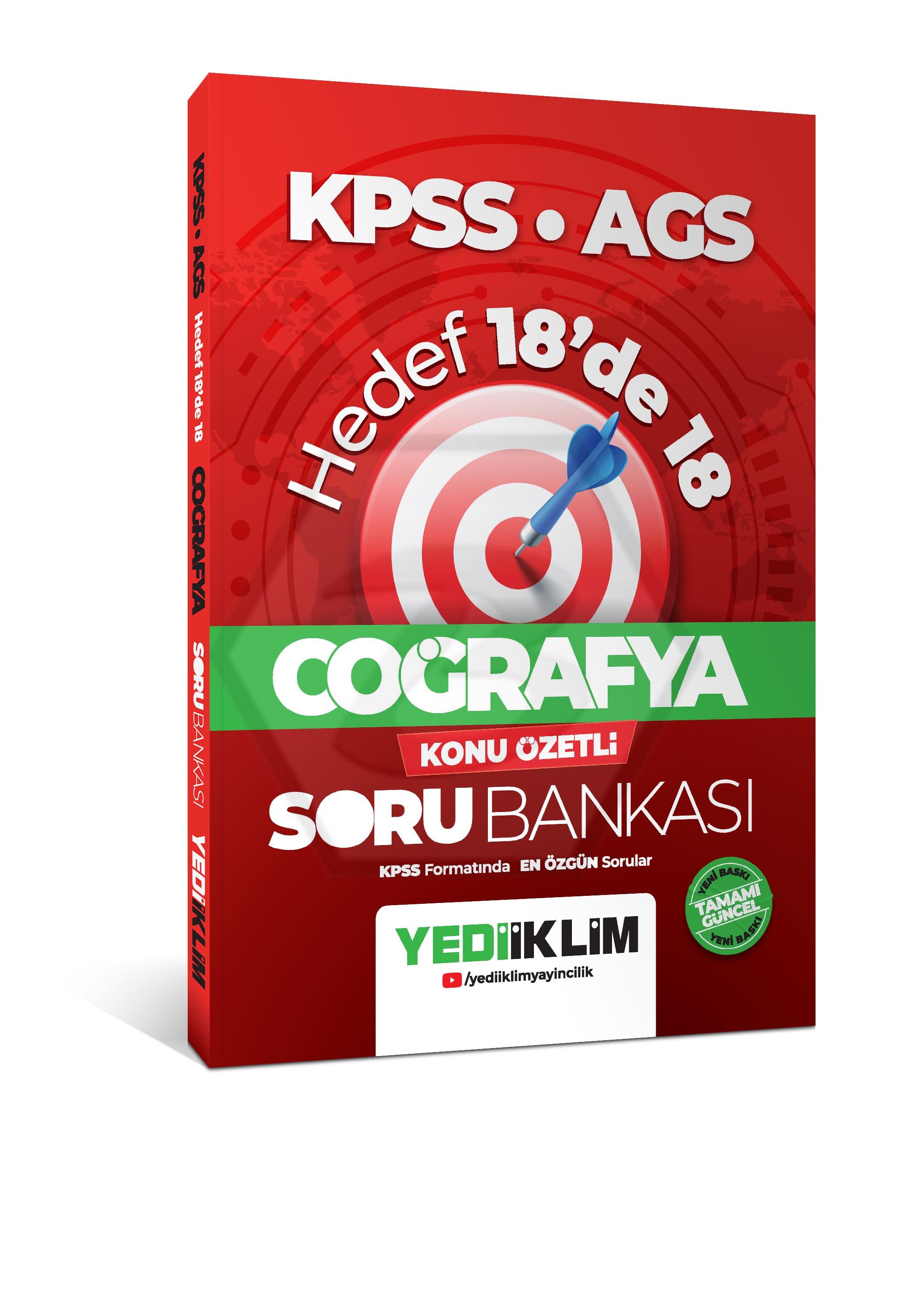 KPSS AGS Coğrafya Hedef 18 de 18 Konu Özetli Soru Bankası