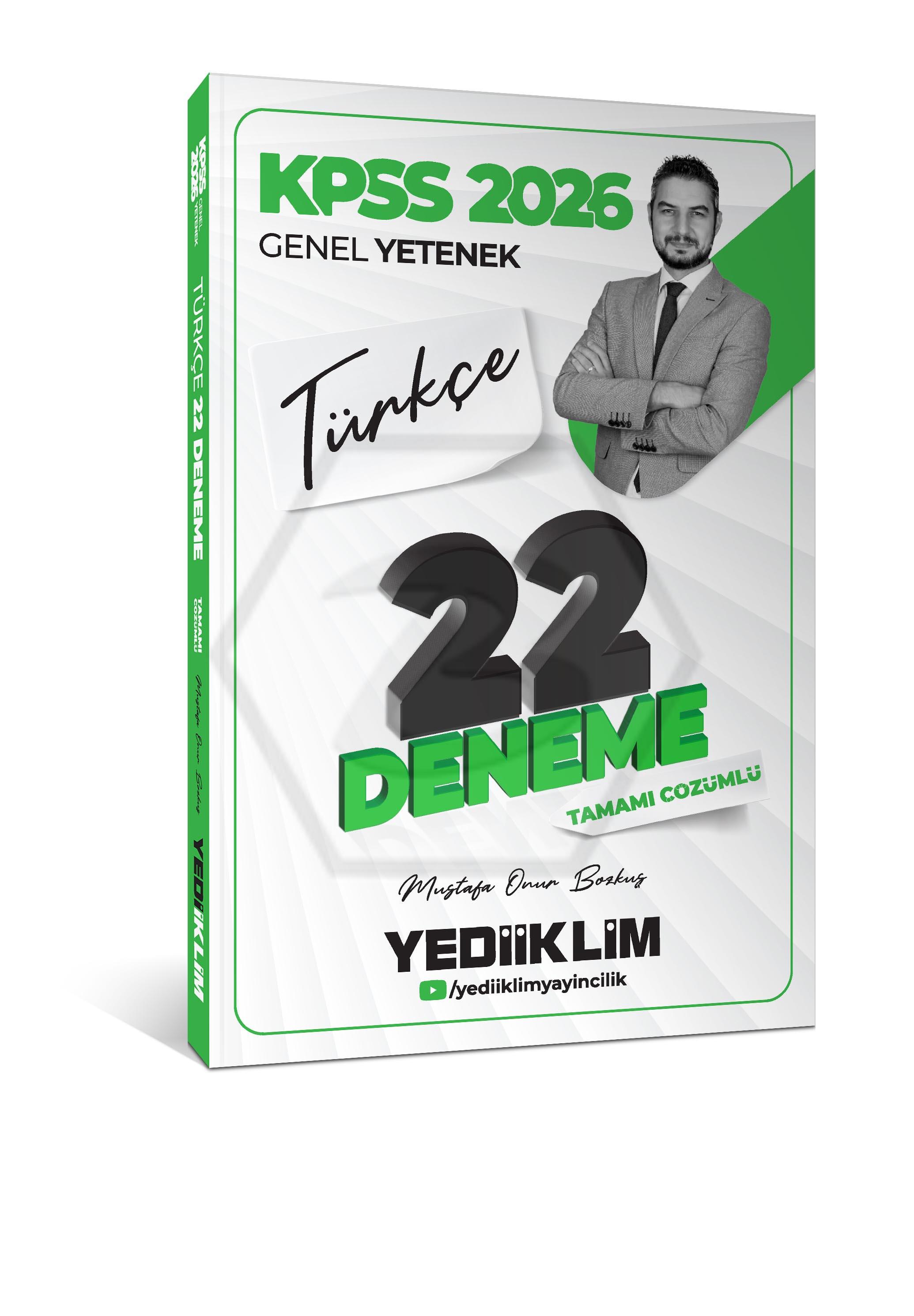 2026 KPSS Genel Yetenek Türkçe Tamamı Çözümlü 22 Deneme Sınavı