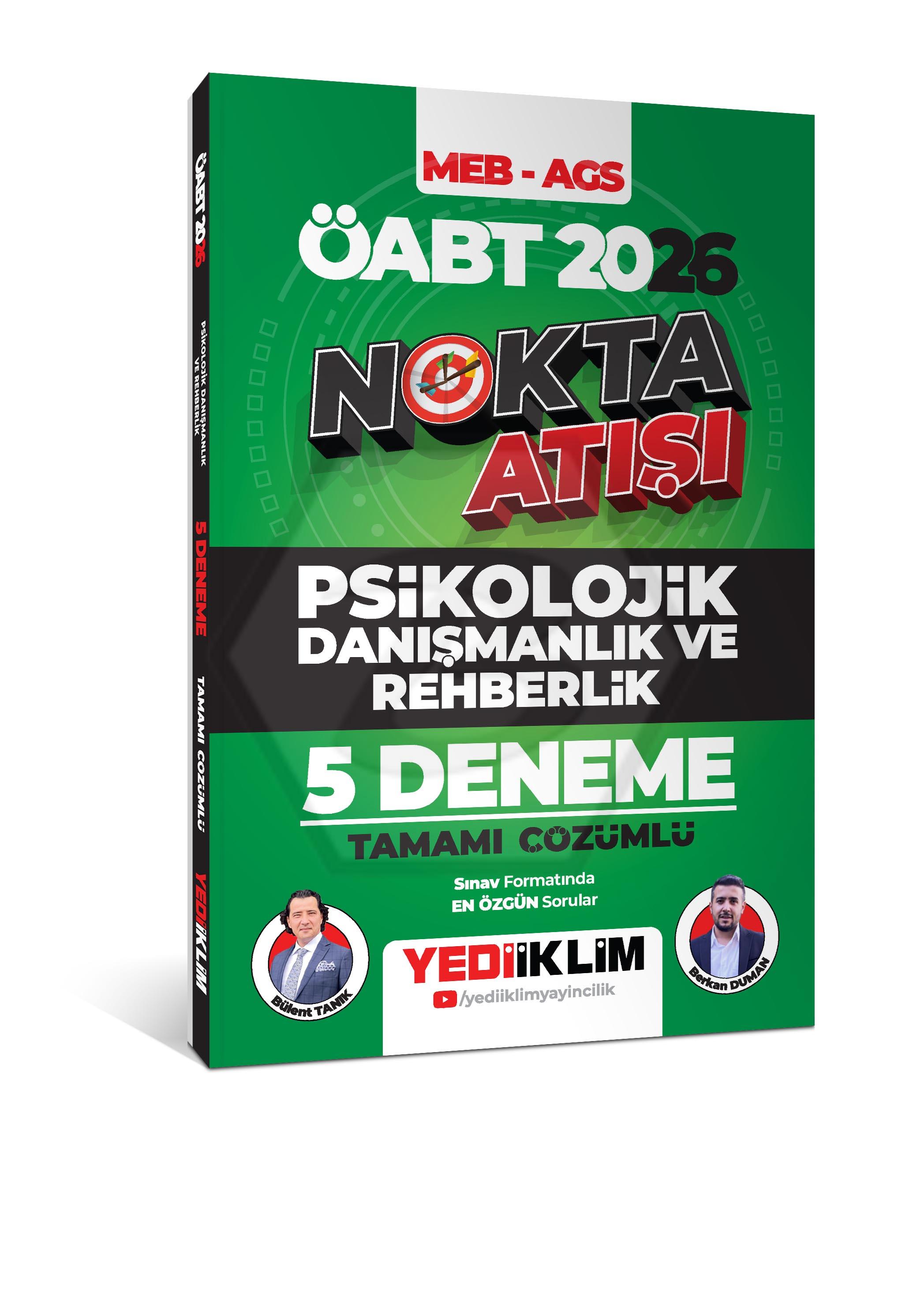 2026 ÖABT MEB - AGS Nokta Atışı Psikolojik Danışmanlık ve Rehberlik Tamamı Çözümlü 5 Deneme
