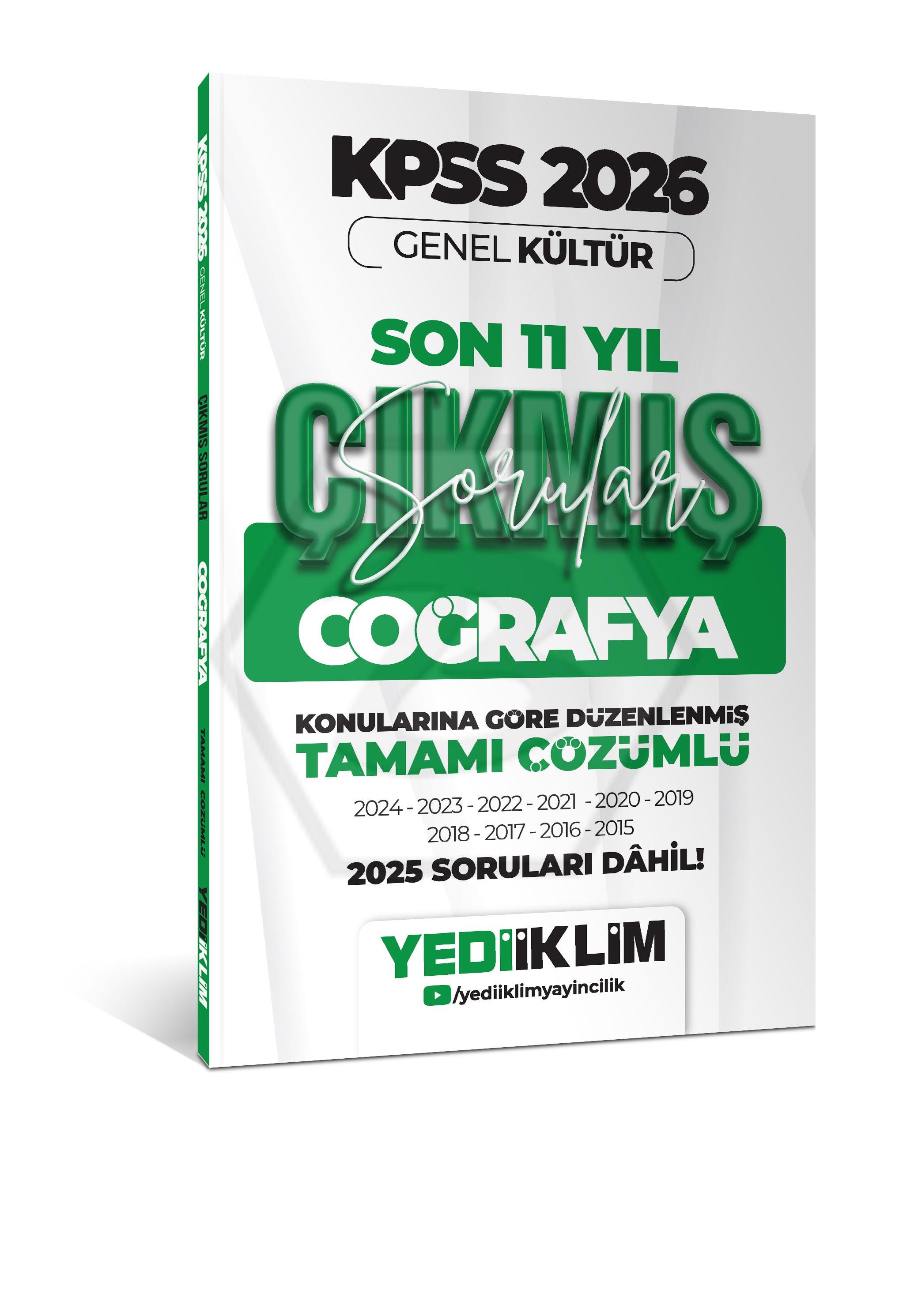 2026 KPSS Genel Kültür Coğrafya Konularına Göre Tamamı Çözümlü Son 11 Yıl Çıkmış Sorular