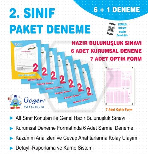 2. Sınıf - PAKET DENEME 7 li + Üçgen Mobil Optik