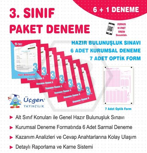 3. Sınıf - PAKET DENEME 7 li + Üçgen Mobil Optik