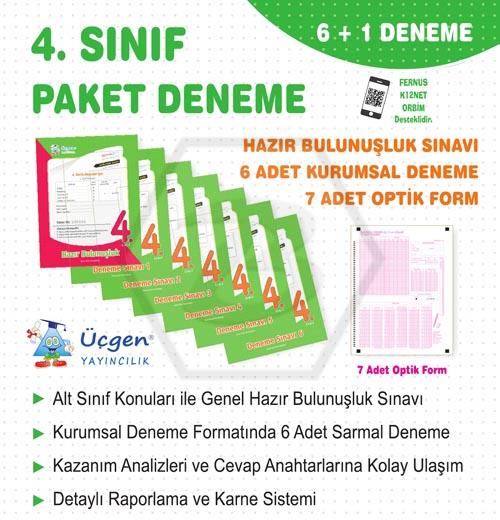 4. Sınıf - PAKET DENEME 7 li + Optik Form