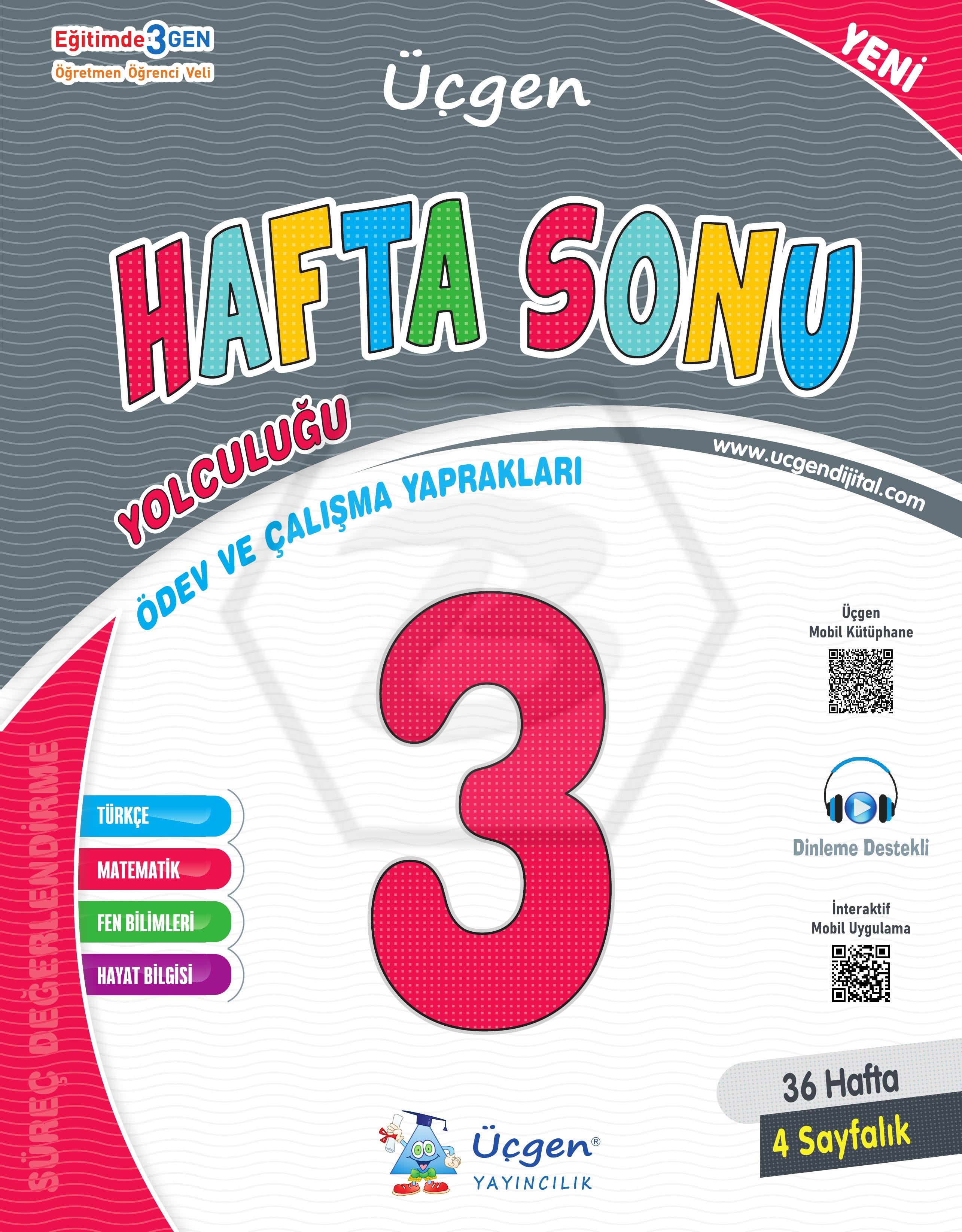 3. Sınıf HAFTA SONU - Ödev ve Çalışma Yaprakları 36 Hafta - 2025