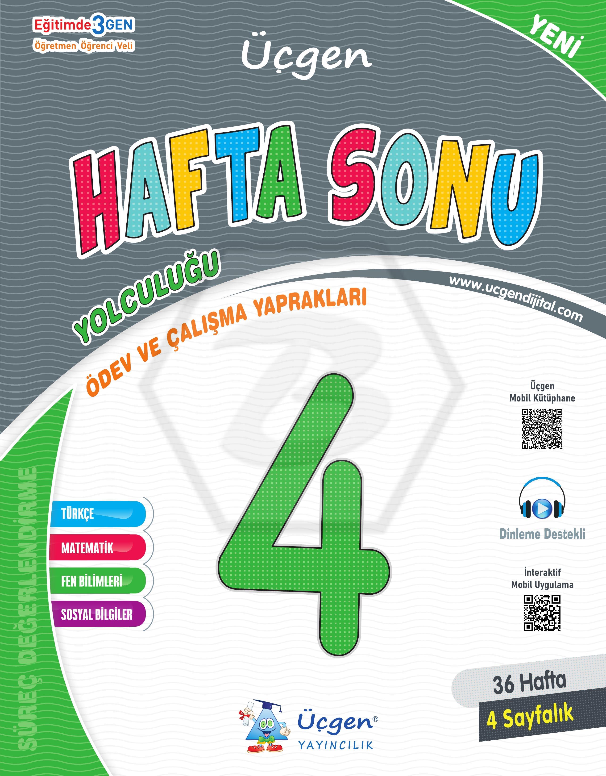 4. Sınıf HAFTA SONU - Ödev ve Çalışma Yaprakları 36 Hafta - 2024