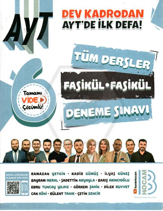 Benim Hocam 2024 AYT Tüm Dersler Fasikül Fasikül 6 Deneme Sınavı