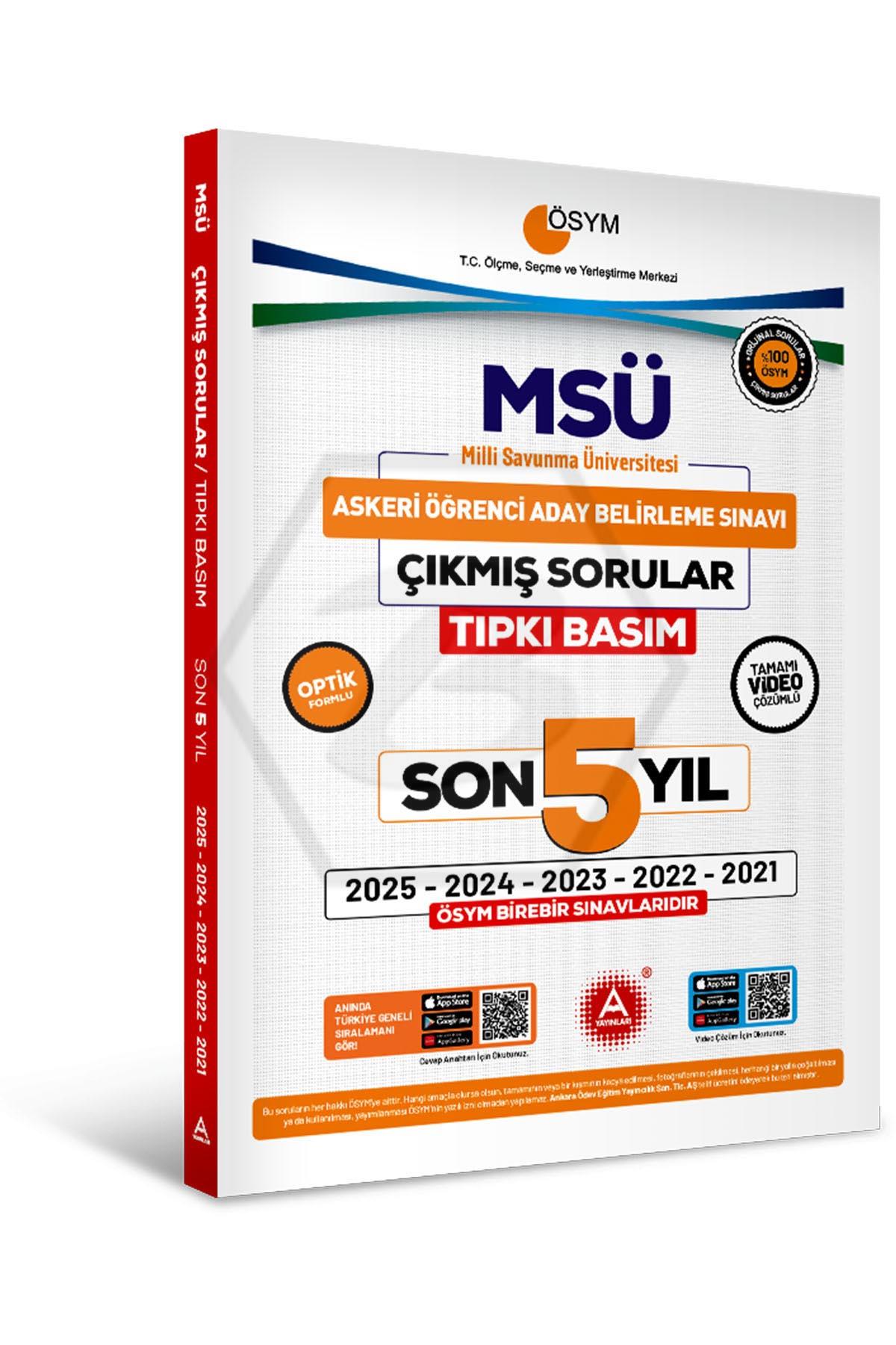 Son 5 yıl MSÜ Çıkmış Sorular-Tıpkı Basım