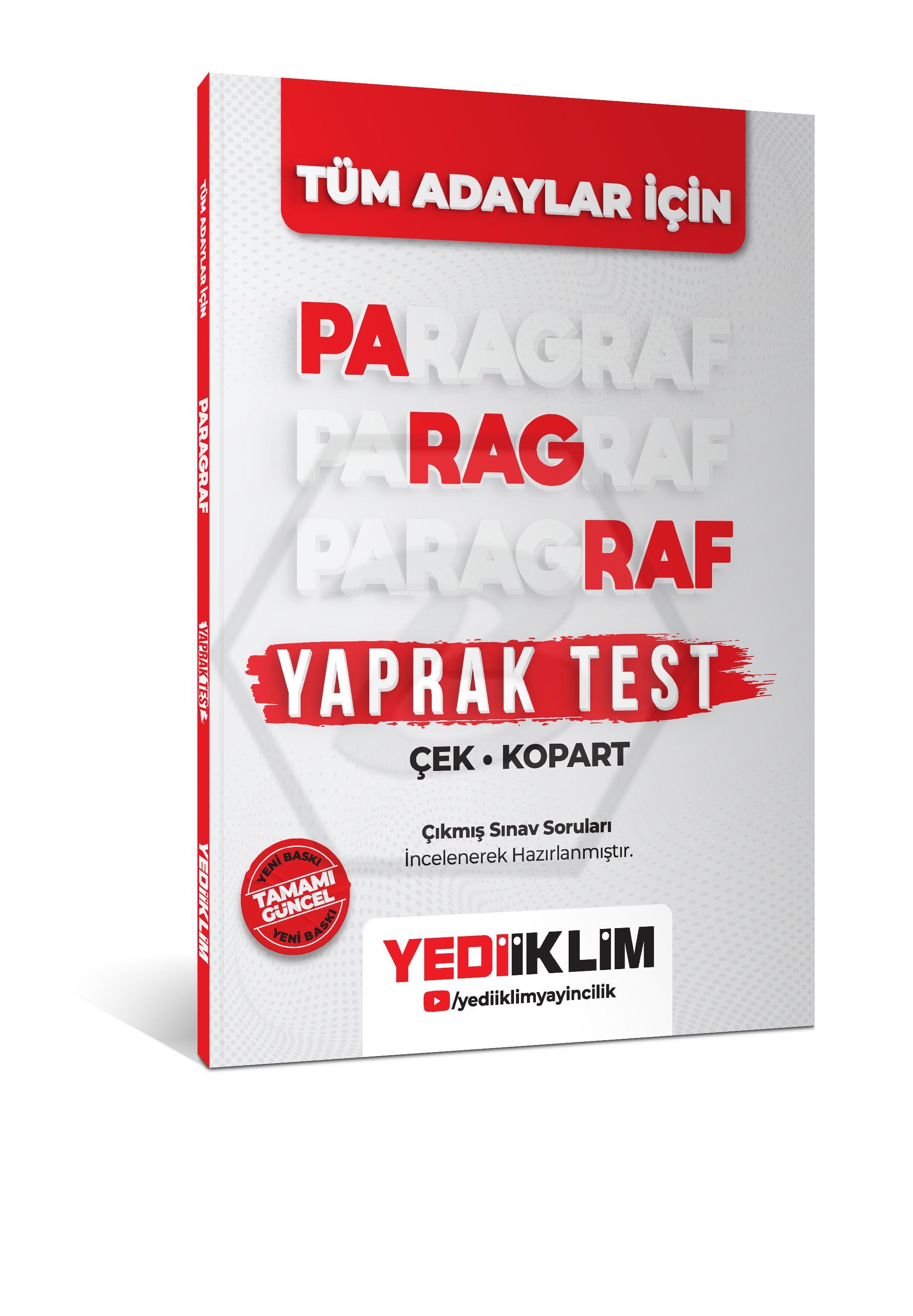 2026 Tüm Adaylar İçin Paragraf Çek Kopart Yaprak Test