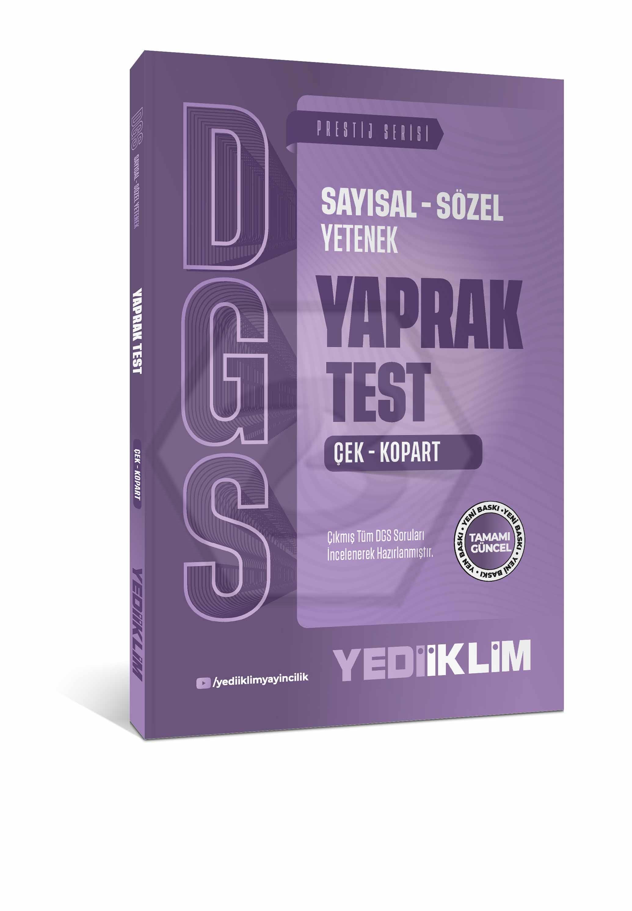 2027 DGS Sayısal - Sözel Yetenek Çek Kopart Yaprak Test
