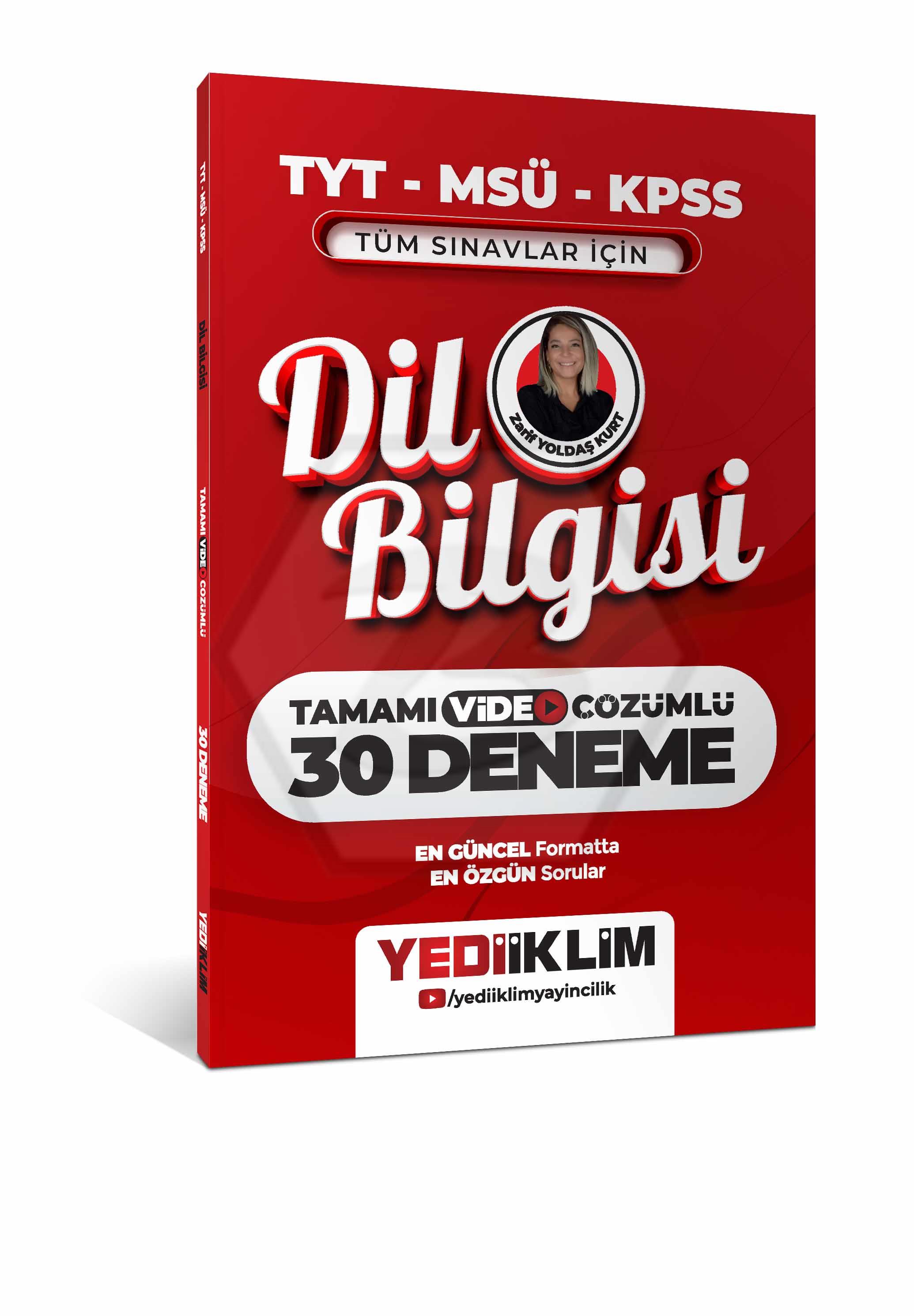 2027 KPSS MSÜ TYT Dil Bilgisi Tamamı Video Çözümlü Tüm Sınavlar için 30 Deneme