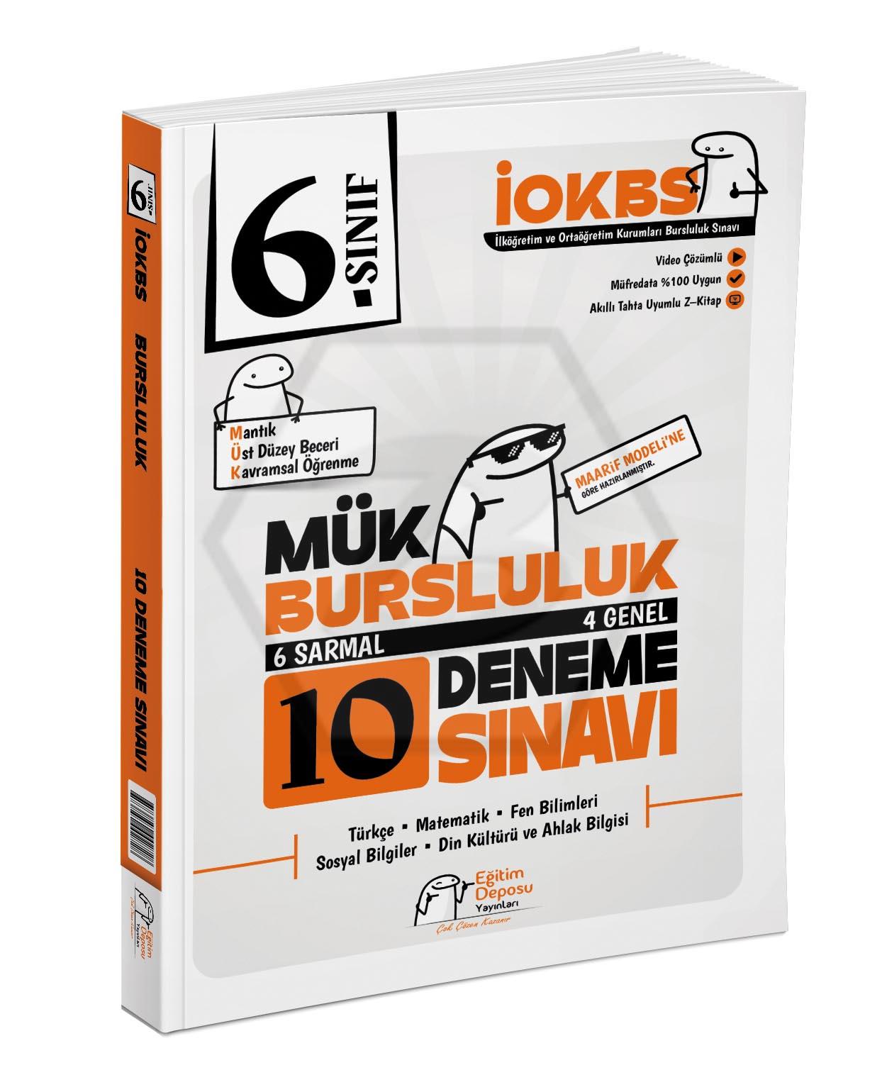 6.Sınıf Mük Bursluluk 10 Deneme Sınavı