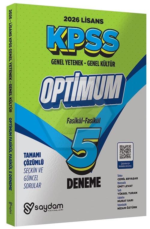 2026 KPSS Genel Yetenek Genel Kültür Lisans Optimum 5 Deneme Fasikül Çözümlü