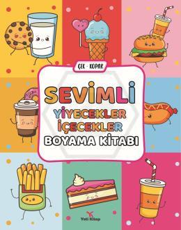 Sevimli Yiyecekler İçecekler Boyama Kitabı