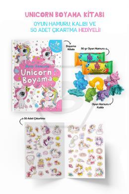 Unicorn Boyama Kitabı - Oyun Hamuru, Oyuncak ve Çıkartma Hediyeli / 3 Yaş +