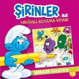 Şirinler Salatası - Şirinler İle Hikaye Boyama Kitabı