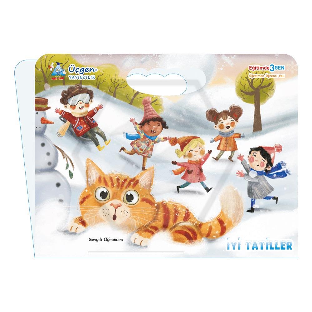 Tatil KARNE KILIFI - KIŞ TEMALI - KARDA OYNAYAN KEDİCİK