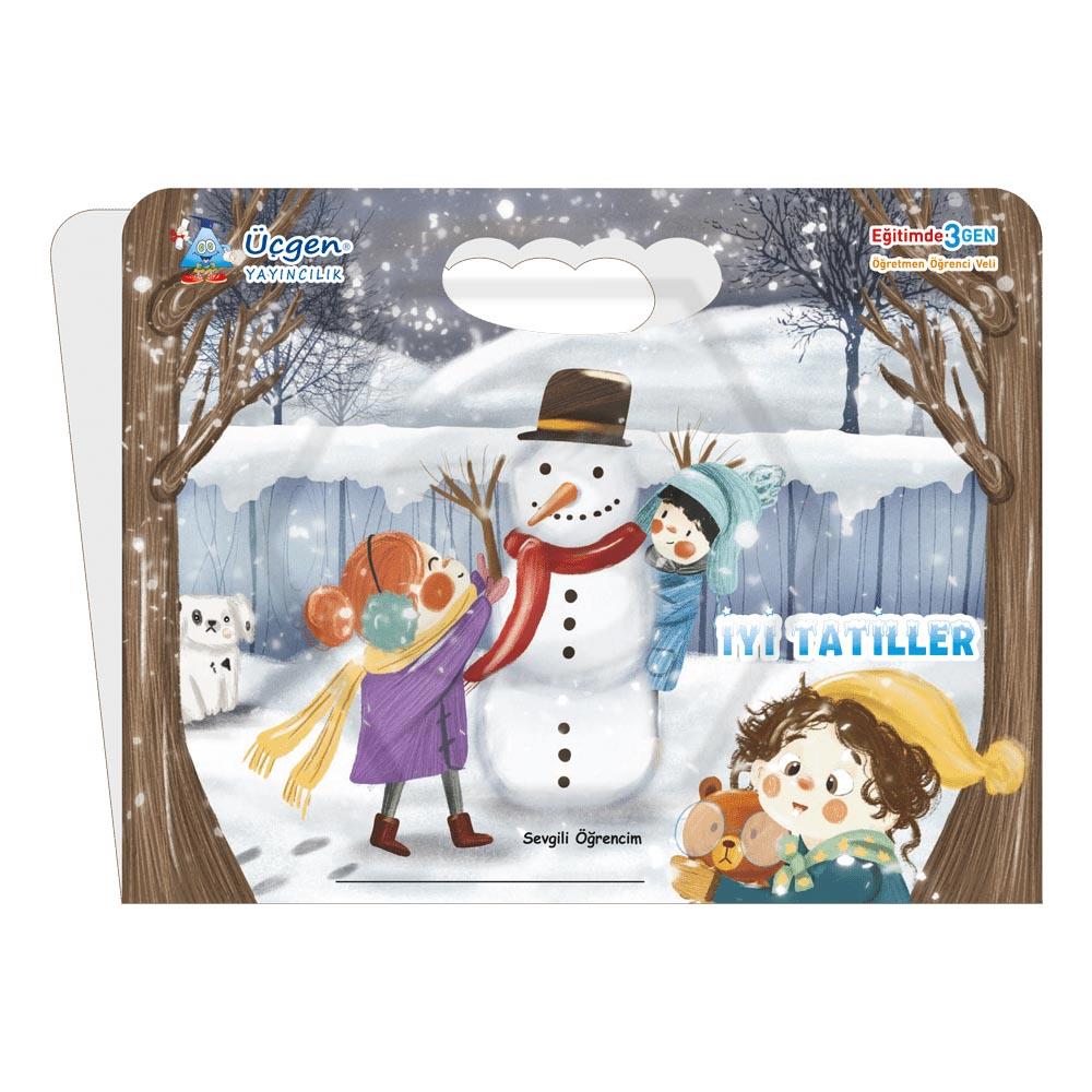 Tatil KARNE KILIFI - KIŞ TEMALI - KARDAN ADAM YAPAN ÇOCUKLAR